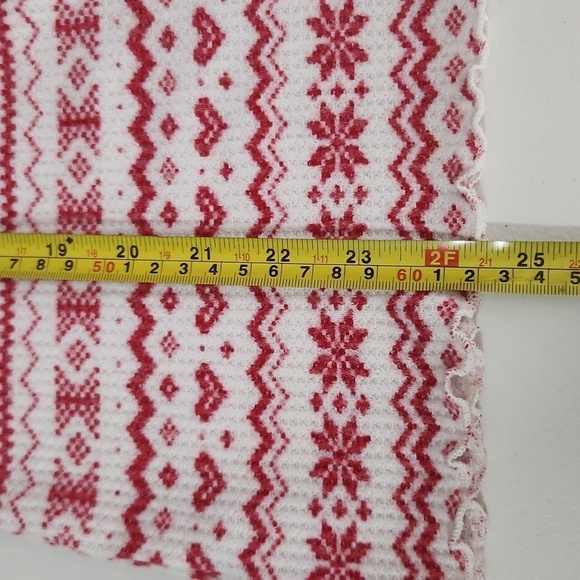 Loft Top Womens Sleep Shirt Size L Snowflake Heart Waffle Knit - Picture 5 of 9